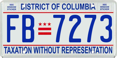 DC license plate FB7273