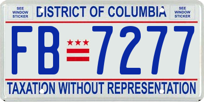 DC license plate FB7277