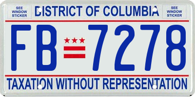 DC license plate FB7278