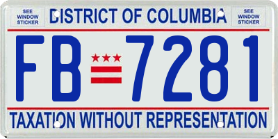 DC license plate FB7281