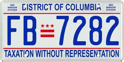 DC license plate FB7282