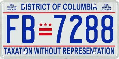 DC license plate FB7288