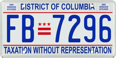 DC license plate FB7296