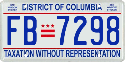 DC license plate FB7298