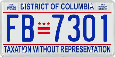 DC license plate FB7301