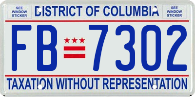 DC license plate FB7302