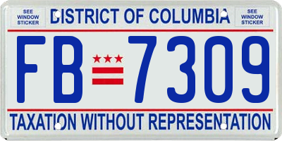 DC license plate FB7309