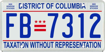 DC license plate FB7312