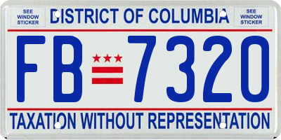 DC license plate FB7320