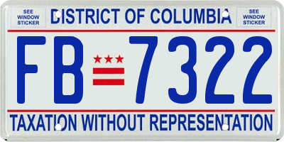 DC license plate FB7322