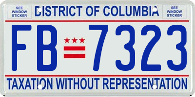 DC license plate FB7323