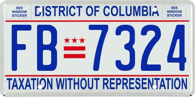 DC license plate FB7324