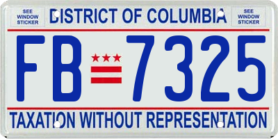 DC license plate FB7325