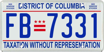 DC license plate FB7331