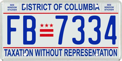 DC license plate FB7334