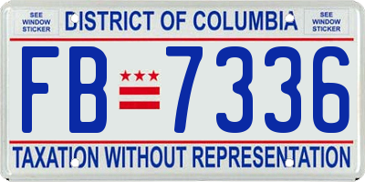 DC license plate FB7336