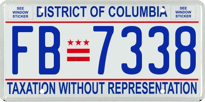 DC license plate FB7338