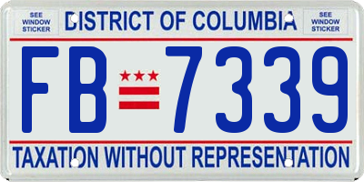 DC license plate FB7339