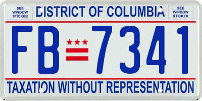 DC license plate FB7341