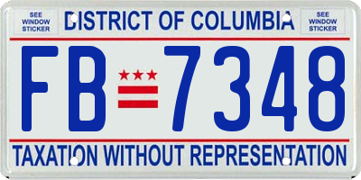 DC license plate FB7348