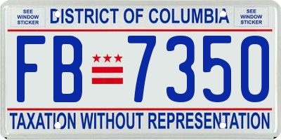 DC license plate FB7350