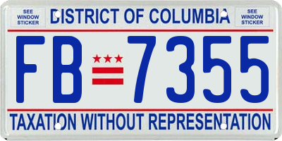 DC license plate FB7355