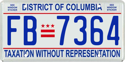 DC license plate FB7364