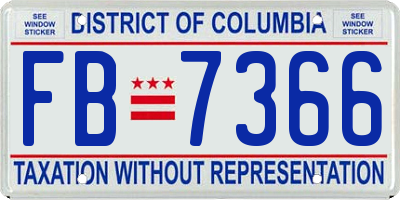 DC license plate FB7366