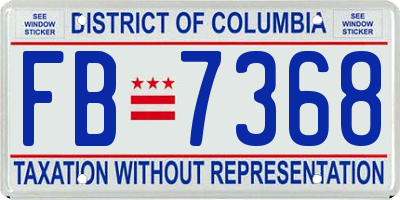 DC license plate FB7368