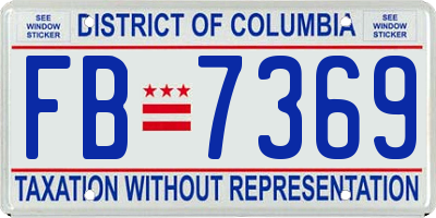 DC license plate FB7369