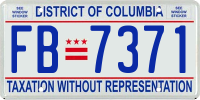 DC license plate FB7371