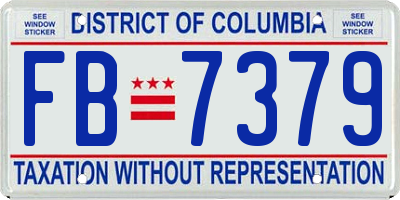 DC license plate FB7379