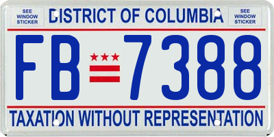 DC license plate FB7388