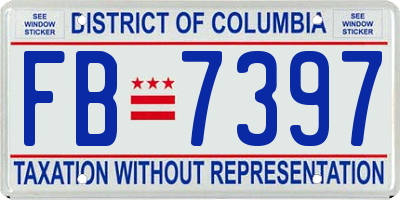 DC license plate FB7397