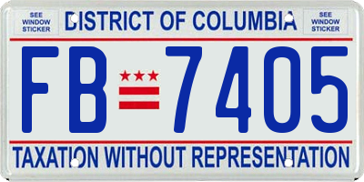 DC license plate FB7405