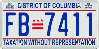 DC license plate FB7411