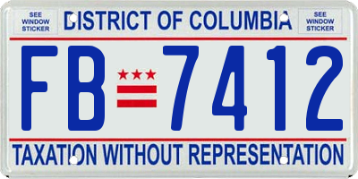 DC license plate FB7412