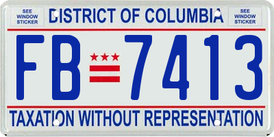 DC license plate FB7413