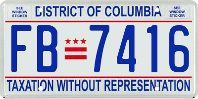 DC license plate FB7416