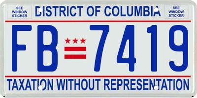 DC license plate FB7419