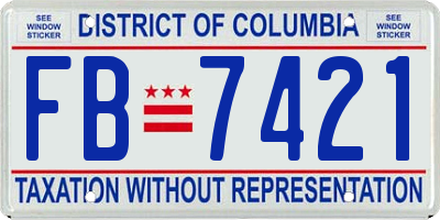 DC license plate FB7421