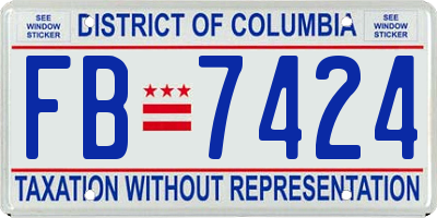 DC license plate FB7424