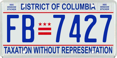 DC license plate FB7427