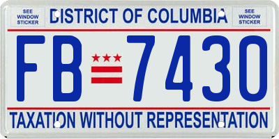 DC license plate FB7430