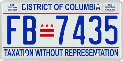 DC license plate FB7435