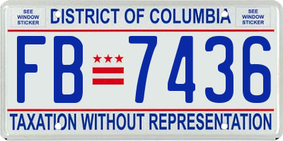 DC license plate FB7436