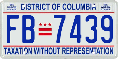 DC license plate FB7439