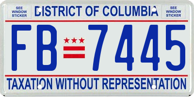 DC license plate FB7445