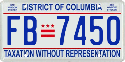 DC license plate FB7450