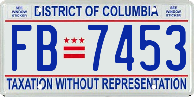 DC license plate FB7453